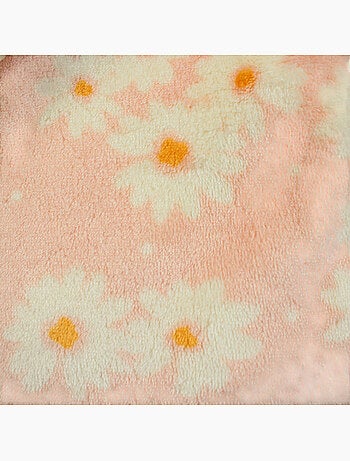 Tom kids - plaid polaire doux à motifs marguerites 75 x 150 cm