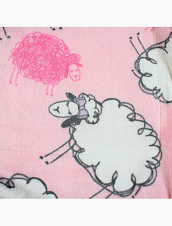 Tom kids - plaid polaire doux à motifs moutons et nuages 75 x 150 cm