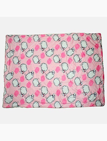 Tom kids - plaid polaire doux à motifs moutons et nuages 75 x 150 cm