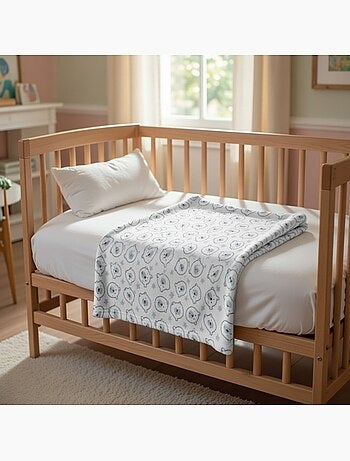Tom kids - plaid polaire doux à motifs oursons 75 x 150 cm