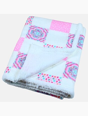 Tom kids - plaid polaire doux à motifs patchwork 75 x 150 cm
