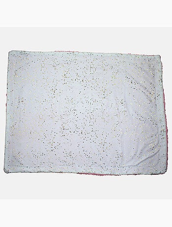 Tom kids - plaid polaire doux à pois 75 x 150 cm, doublure effet mouton