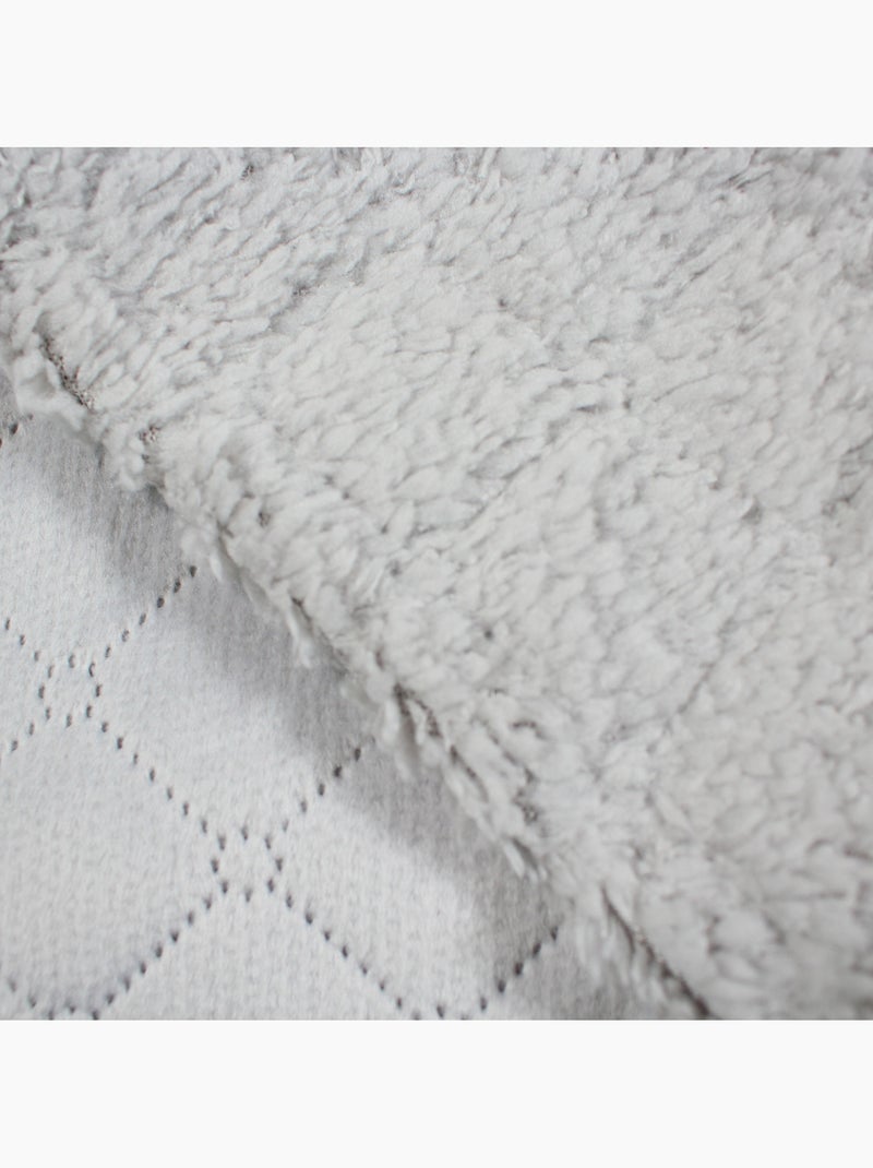 Tom kids - plaid polaire doux avec broderie cerf 80 x 95 cm, doublure effet mouton Gris - Kiabi