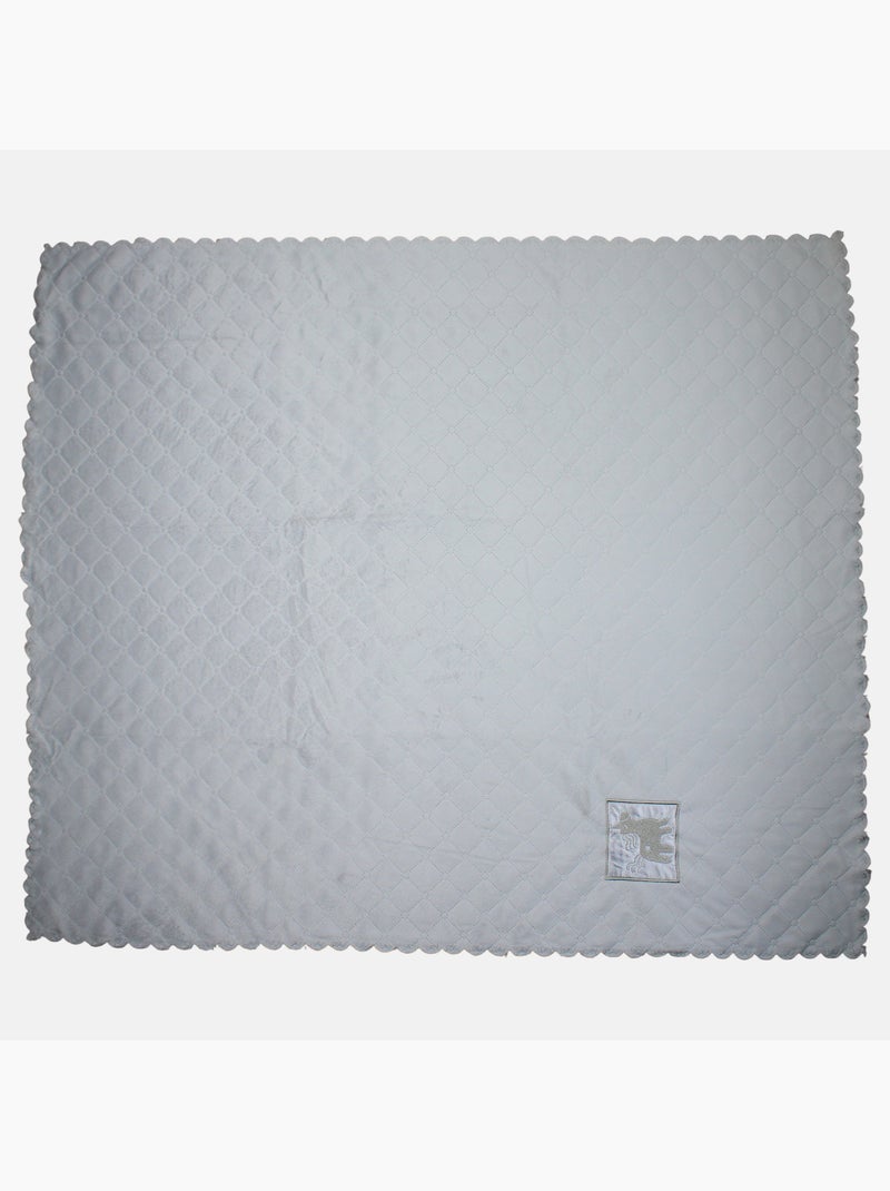 Tom kids - plaid polaire doux avec broderie cerf 80 x 95 cm, doublure effet mouton Gris - Kiabi