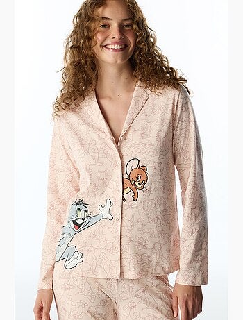 Tom&jerry ensemble pyjama chemise et pantalon à manches longues penti