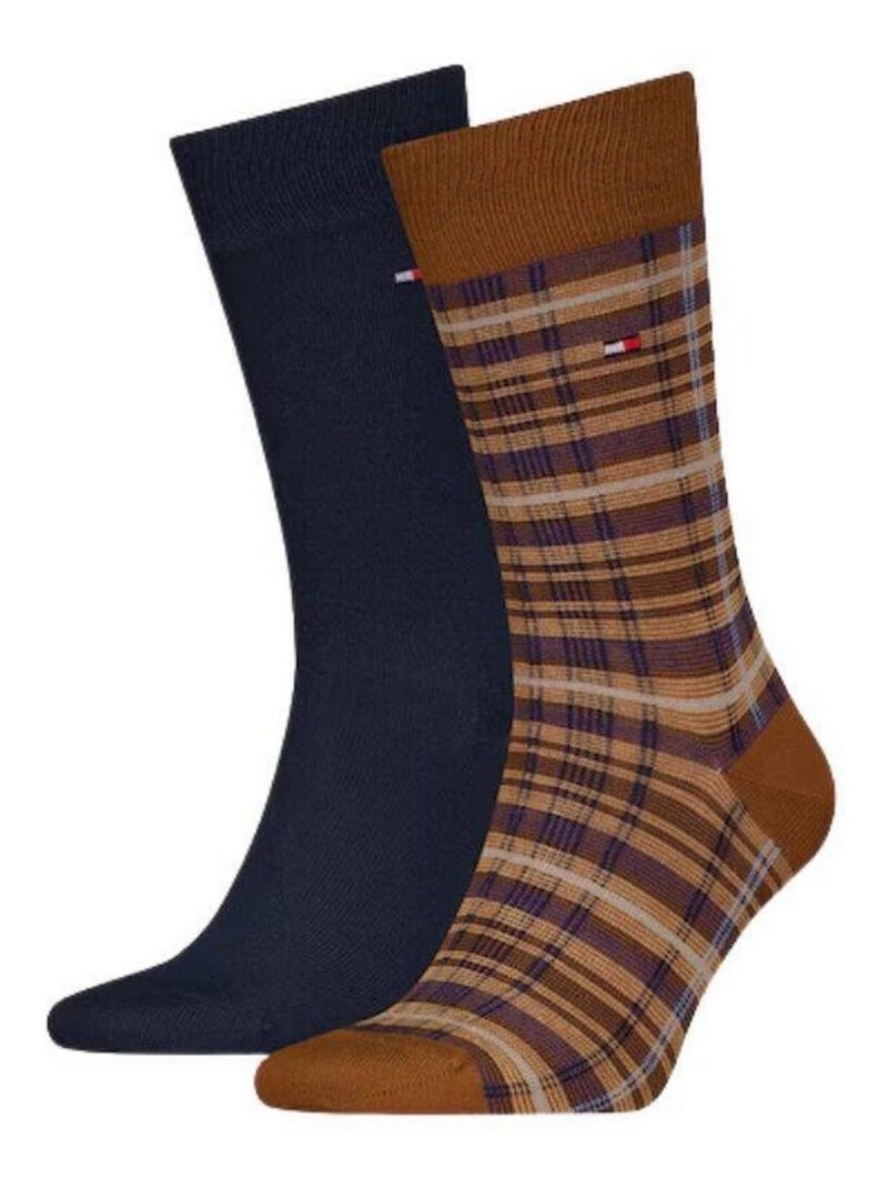Tommy Hilfiger - Chaussettes motif/style À motifs Bleu Marron - Kiabi