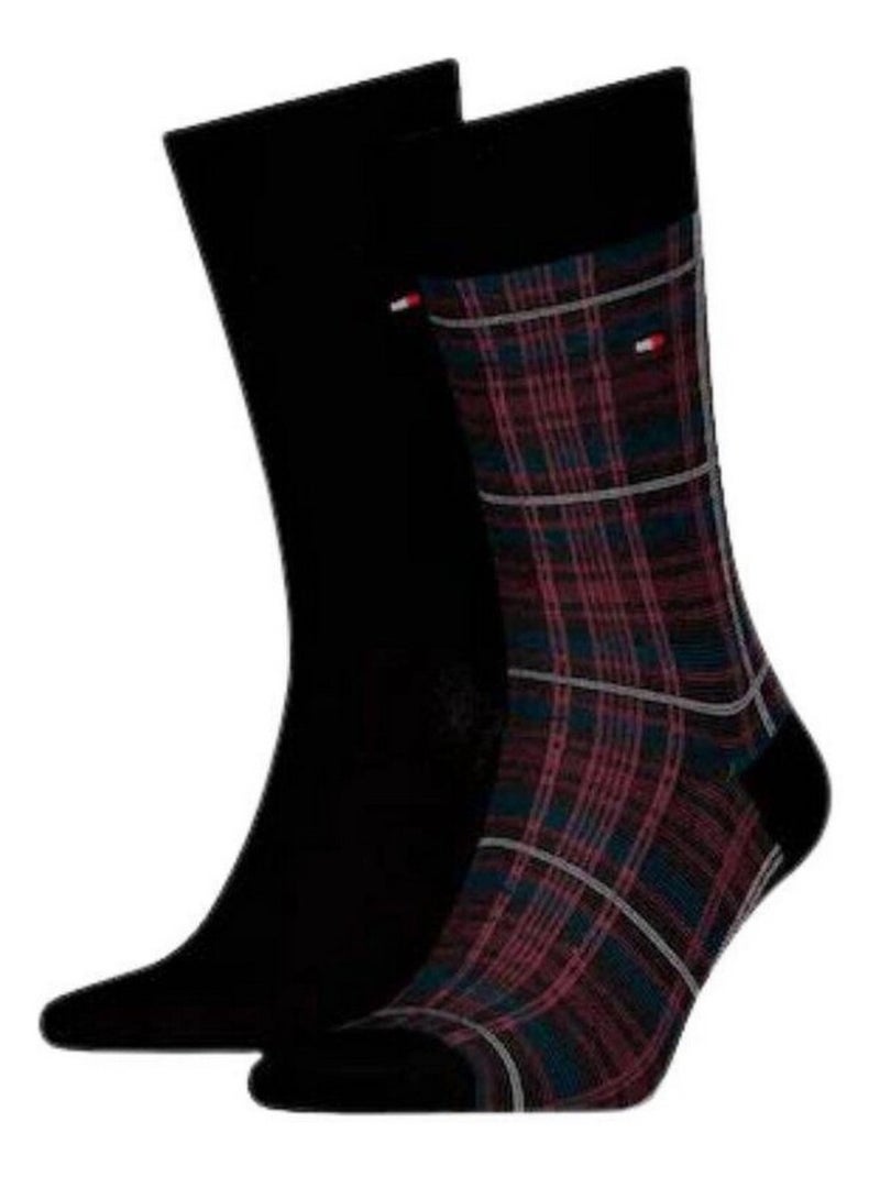 Tommy Hilfiger - Chaussettes motif/style À motifs Noir Rouge - Kiabi