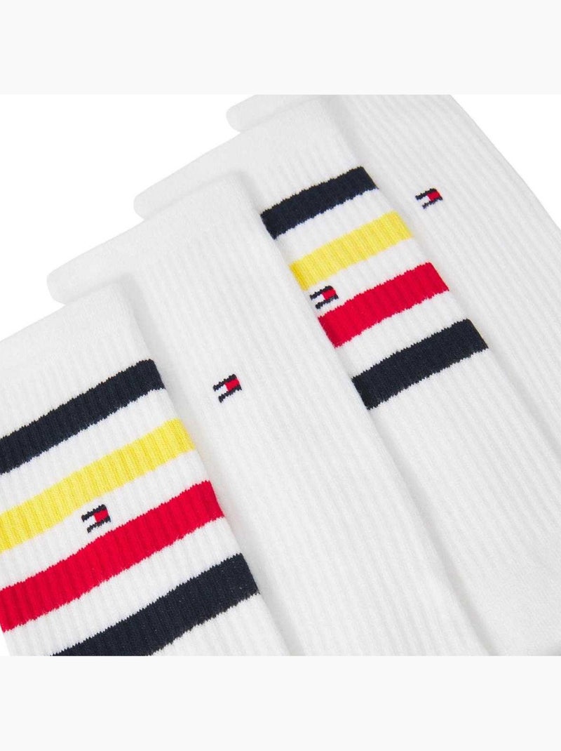 Tommy Hilfiger - Chaussettes motif/style détail rayé Blanc - Kiabi