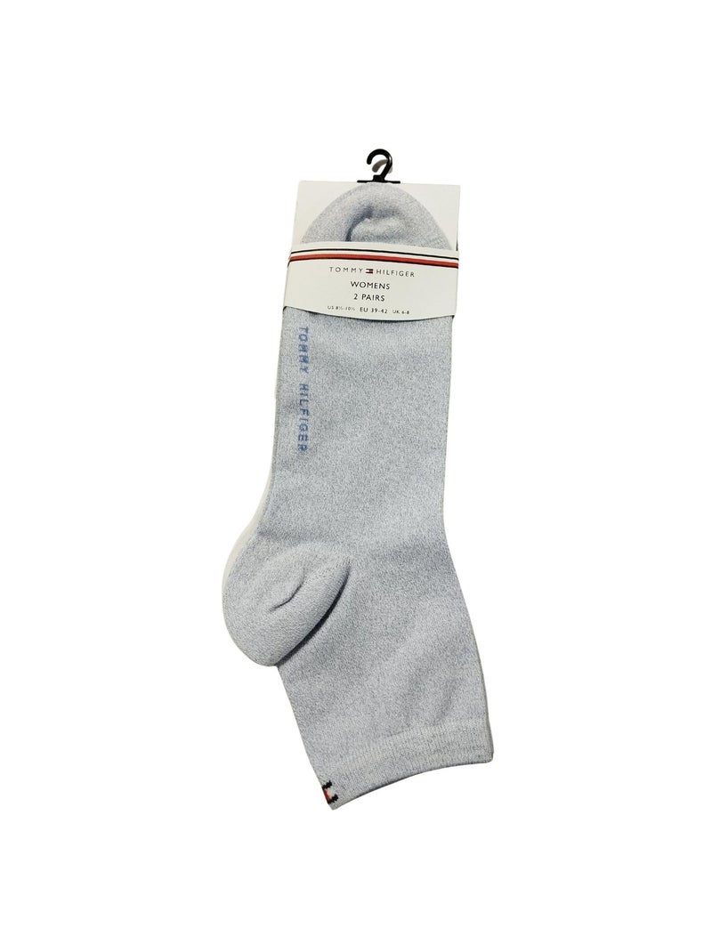 Tommy Hilfiger - Chaussettes motif/style Logo brodé Blanc Bleu - Kiabi