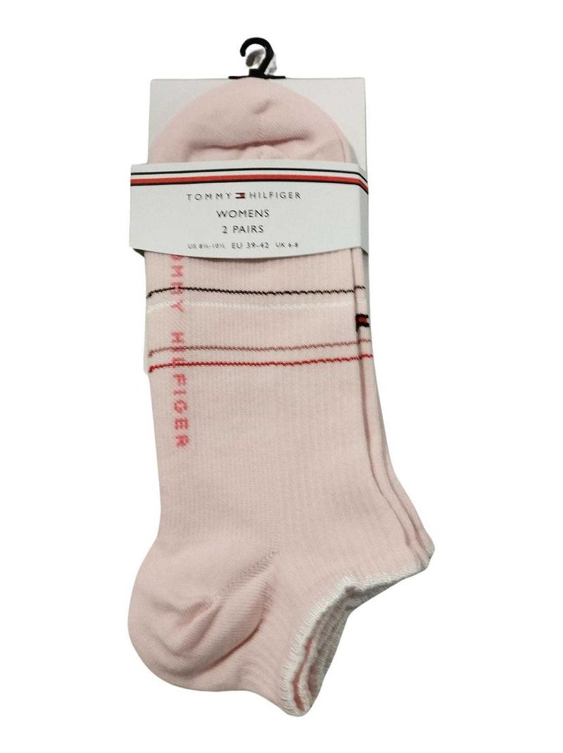 Tommy Hilfiger - Chaussettes motif/style logo texte Rose - Kiabi