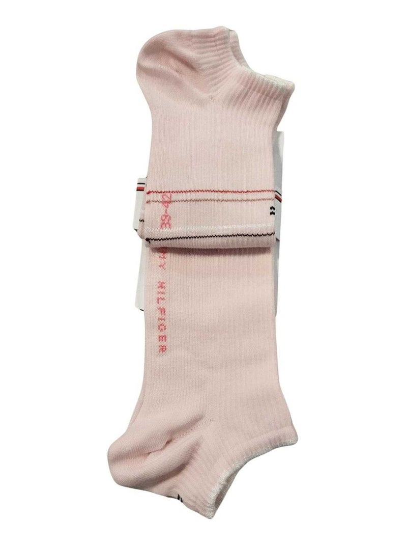 Tommy Hilfiger - Chaussettes motif/style logo texte Rose - Kiabi