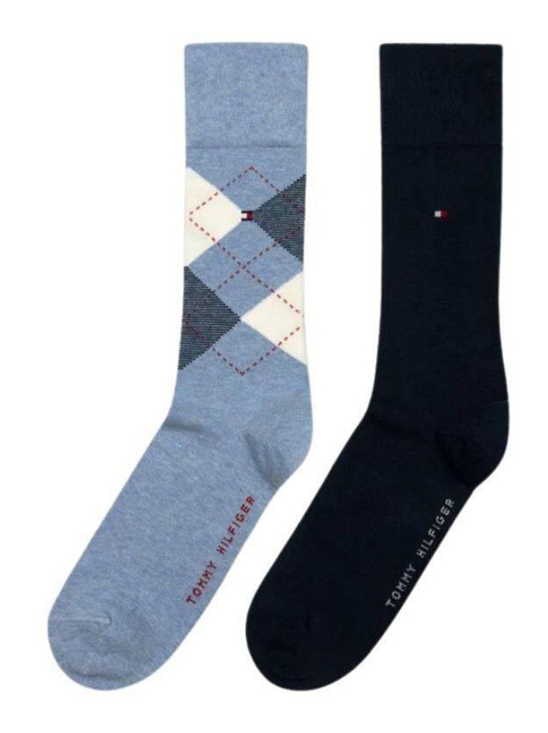 Tommy Hilfiger - Chaussettes motif/style losange Bleu Bleu - Kiabi