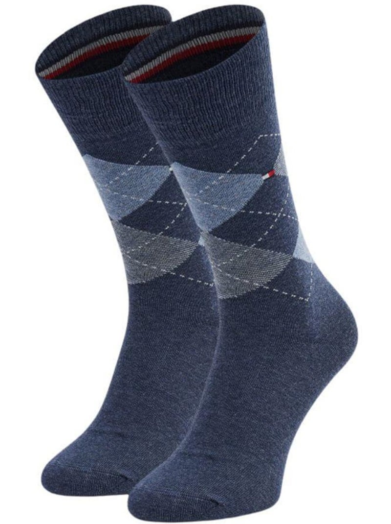 Tommy Hilfiger - Chaussettes motif/style losange Bleu marine - Kiabi