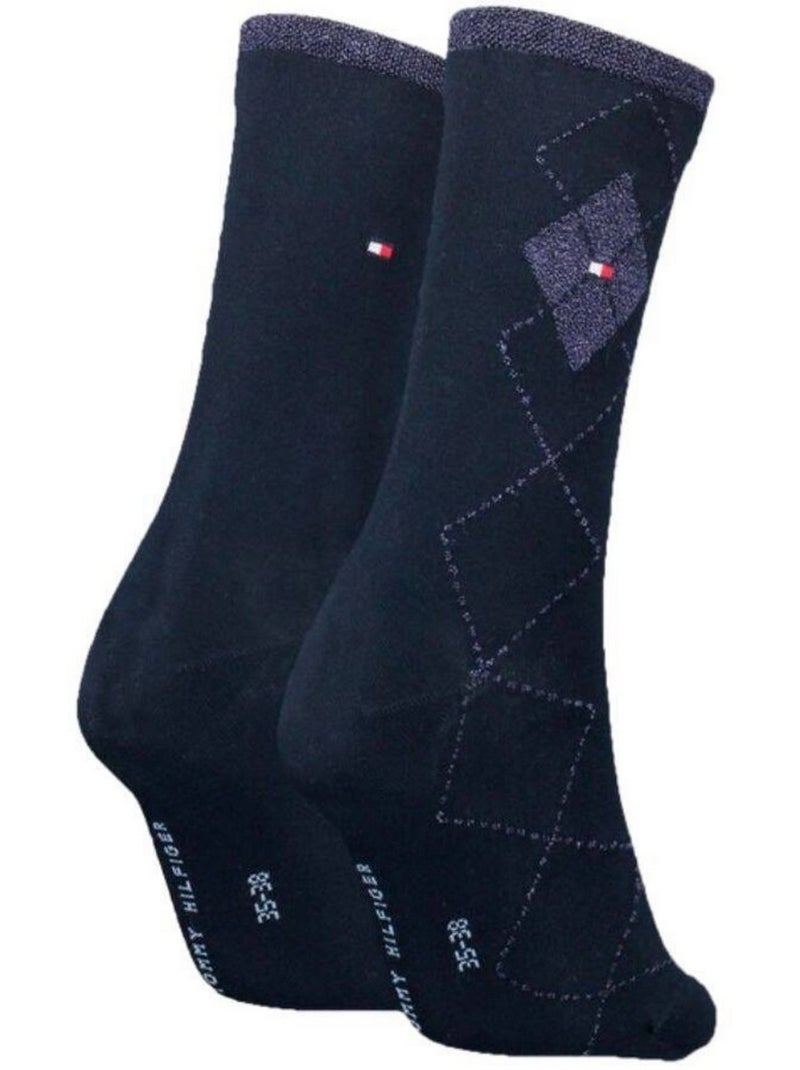 Tommy Hilfiger - Chaussettes motif/style losange Bleu marine - Kiabi