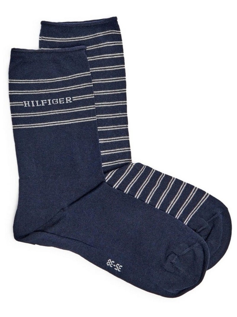 Tommy Hilfiger - Chaussettes motif/style rayé Bleu marine - Kiabi