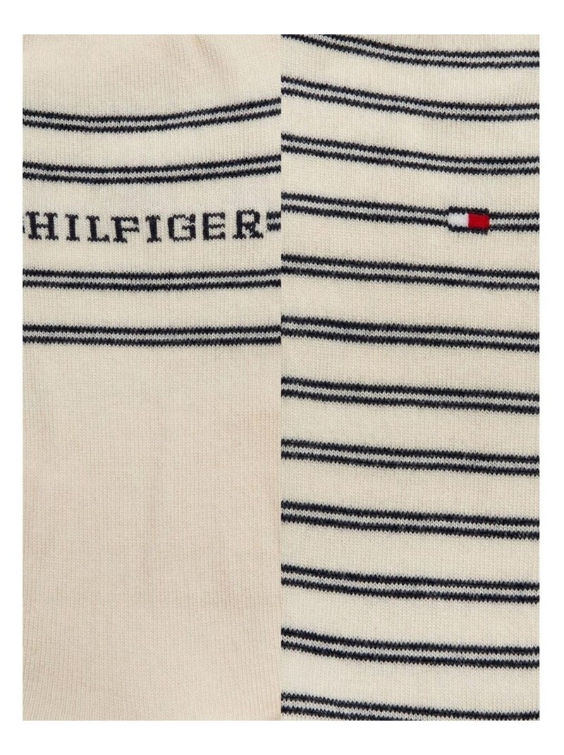 Tommy Hilfiger - Chaussettes motif/style rayé Crème - Kiabi