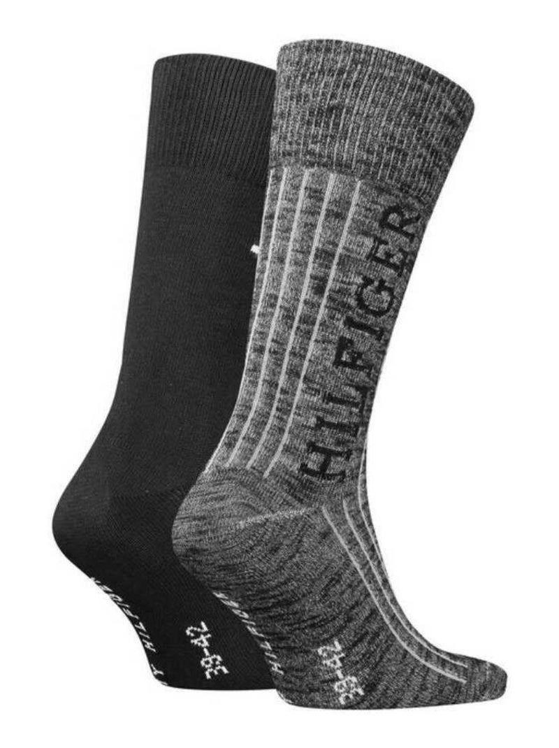 Tommy Hilfiger - Chaussettes motif/style rayé Noir Gris - Kiabi
