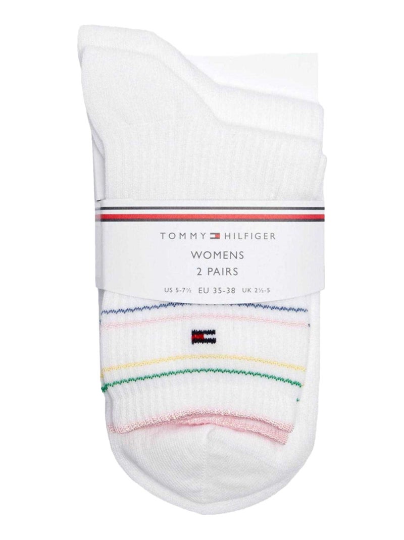 Tommy Hilfiger - Chaussettes motif/style rayures contrastées Blanc - Kiabi