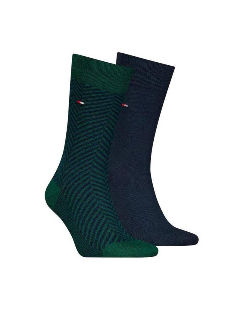 Tommy Hilfiger - Chaussettes motif/style rayures contrastées Bleu Vert - Kiabi