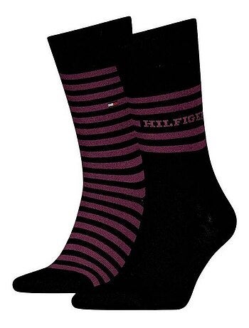 Tommy Hilfiger - Chaussettes motif/style rayures contrastées