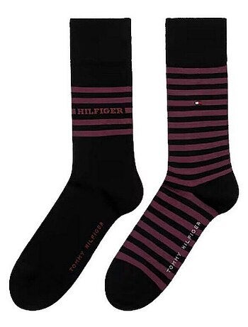 Tommy Hilfiger - Chaussettes motif/style rayures contrastées