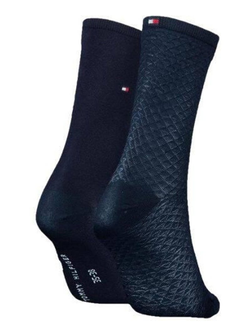 Tommy Hilfiger - Chaussettes motif/style uni Bleu marine - Kiabi