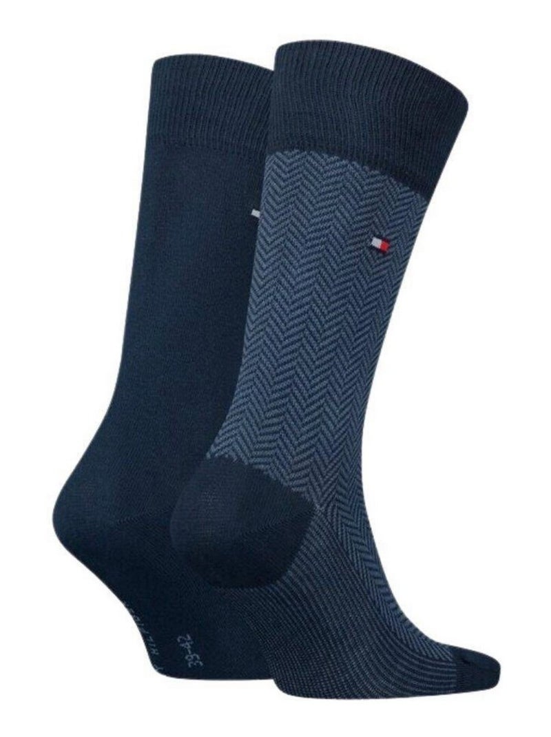 Tommy Hilfiger - Chaussettes motif/style uni Bleu marine - Kiabi