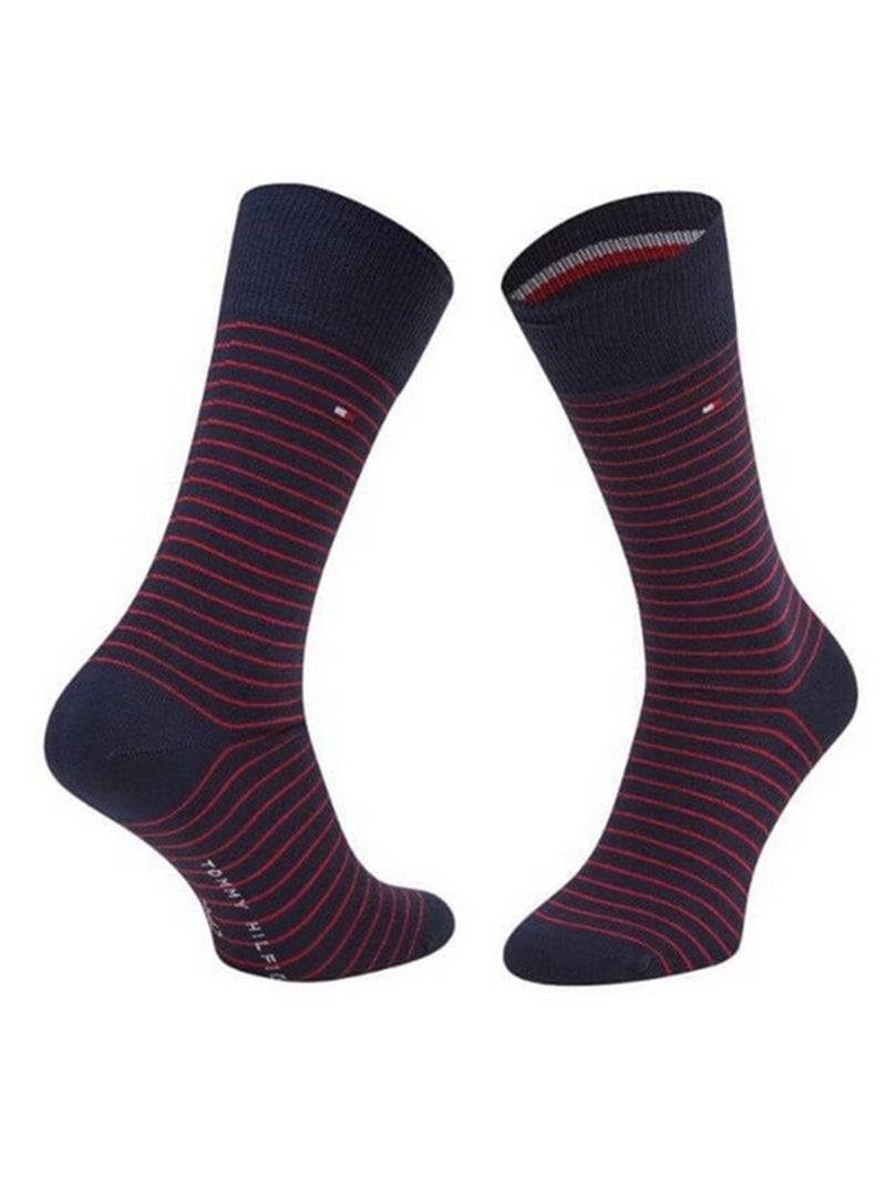 Tommy Hilfiger - Chaussettes motif/style uni Marine/Rouge - Kiabi