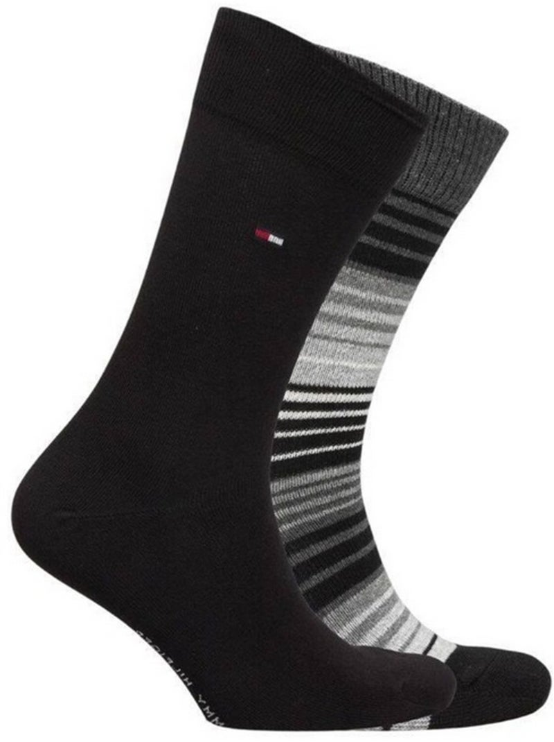 Tommy Hilfiger - Chaussettes motif/style uni Noir Gris - Kiabi