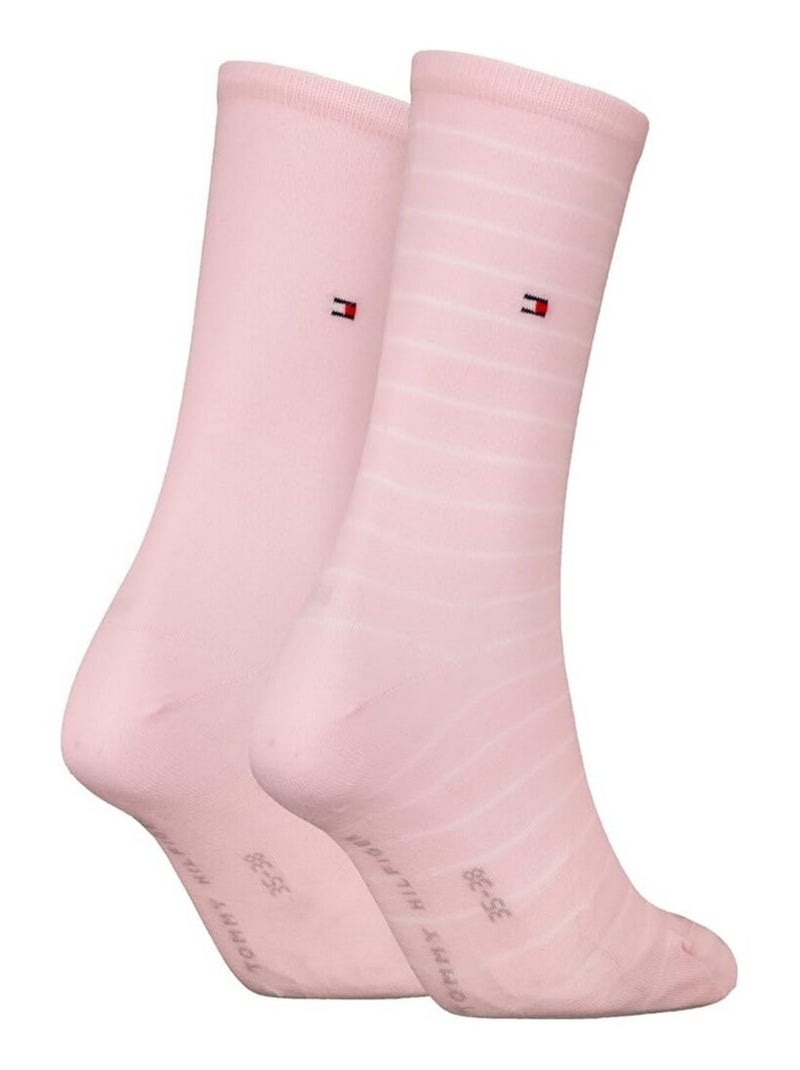 Tommy Hilfiger - Chaussettes motif/style uni Rose - Kiabi
