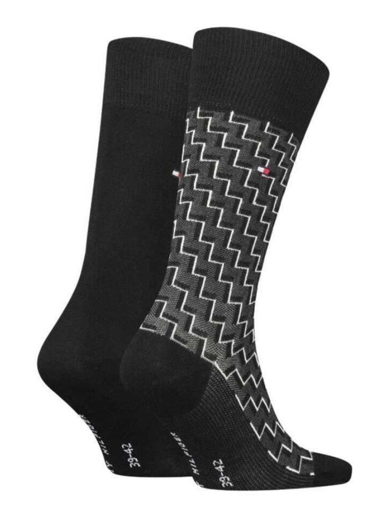 Tommy Hilfiger - Chaussettes motif/style zig-zag Noir - Kiabi