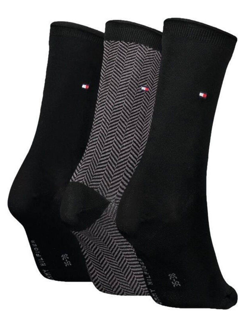 Tommy Hilfiger - Chaussettes motif/style zig-zag Noir Gris - Kiabi