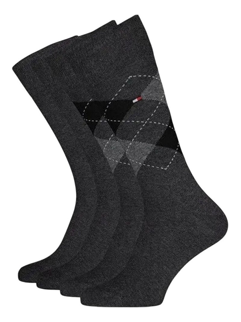 Tommy Hilfiger - Chaussettes style Losange Gris foncé - Kiabi