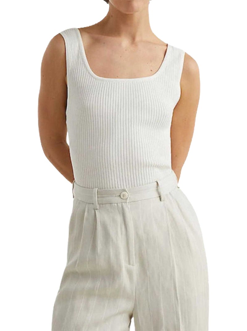 Tommy Hilfiger - Débardeur motif/style côtelé Beige - Kiabi