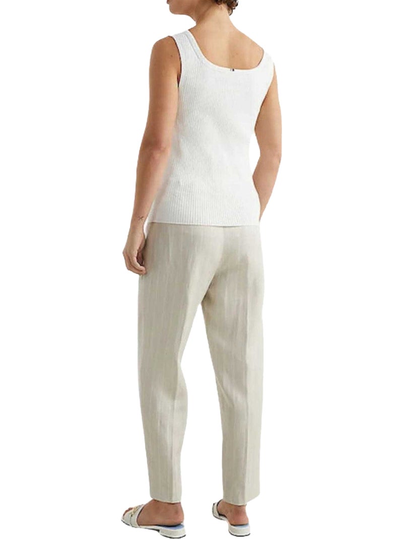 Tommy Hilfiger - Débardeur motif/style côtelé Beige - Kiabi
