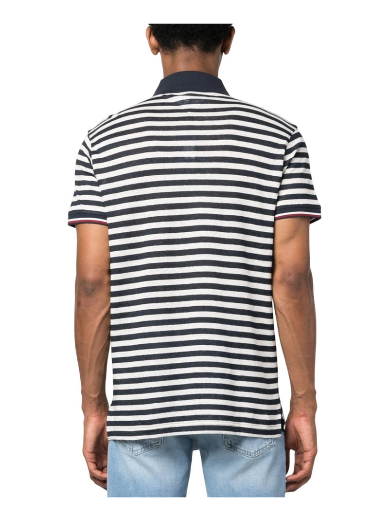 Tommy Hilfiger - Polo motif/style rayé Bleu Bleu marine Blanc - Kiabi