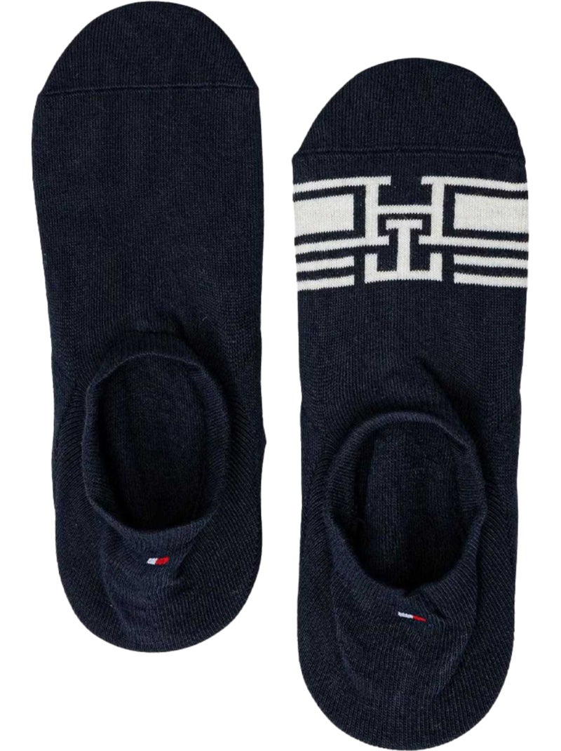 Tommy Hilfiger - Socquettes discrètes motif/style logo contrasté Bleu marine - Kiabi