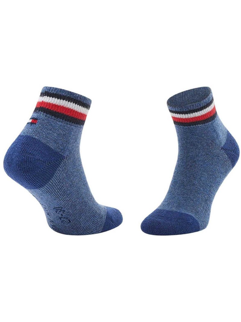 Tommy Hilfiger - Socquettes motif/style rayures contrastées Bleu denim - Kiabi