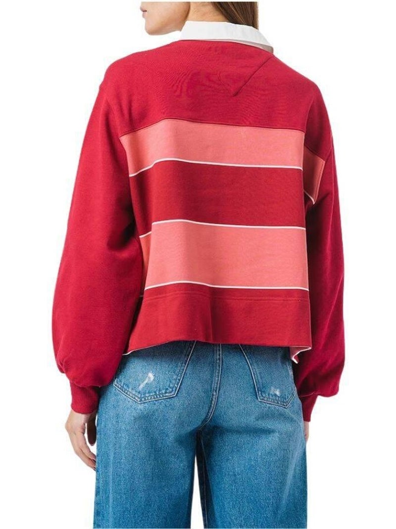 Tommy Hilfiger - Sweat manches larges motif/style Rugby Rose - Kiabi