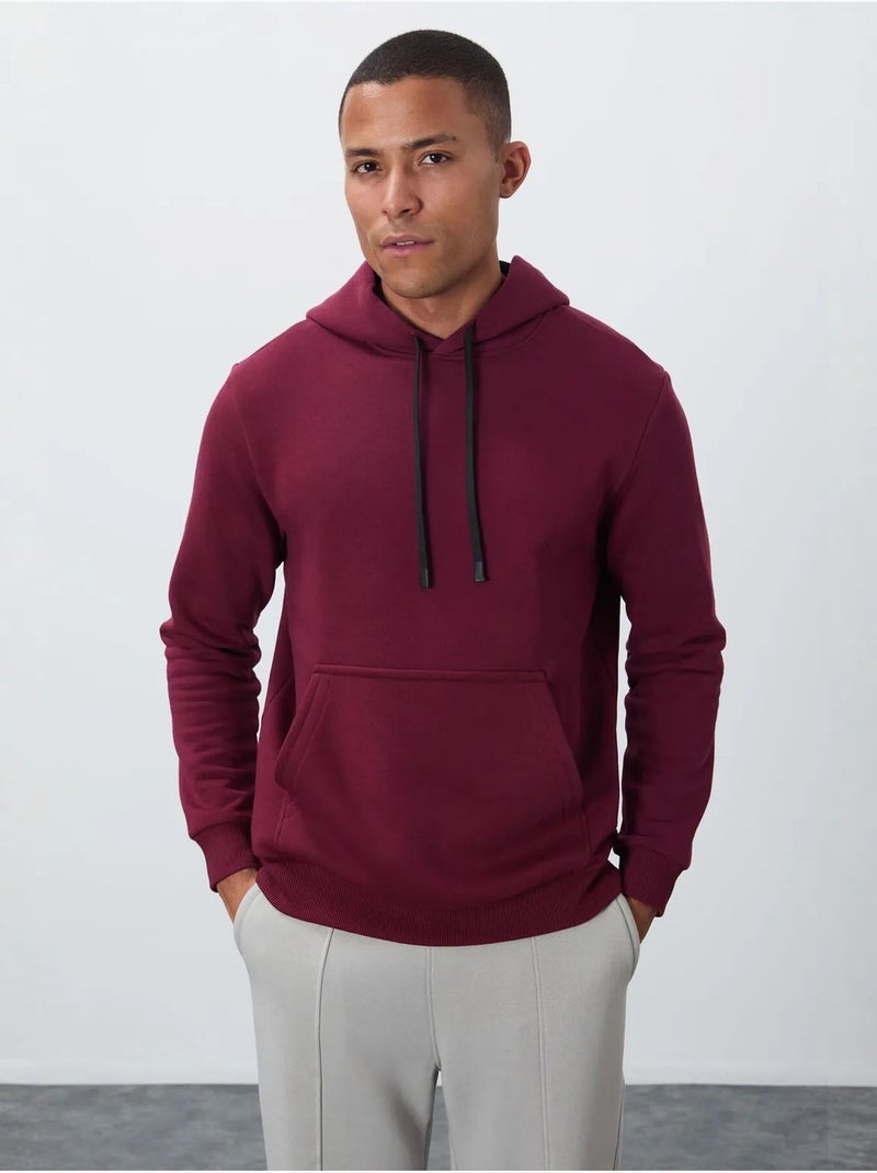 Tommy sweat à capuche homme uni avec poche Rouge bordeaux - Kiabi