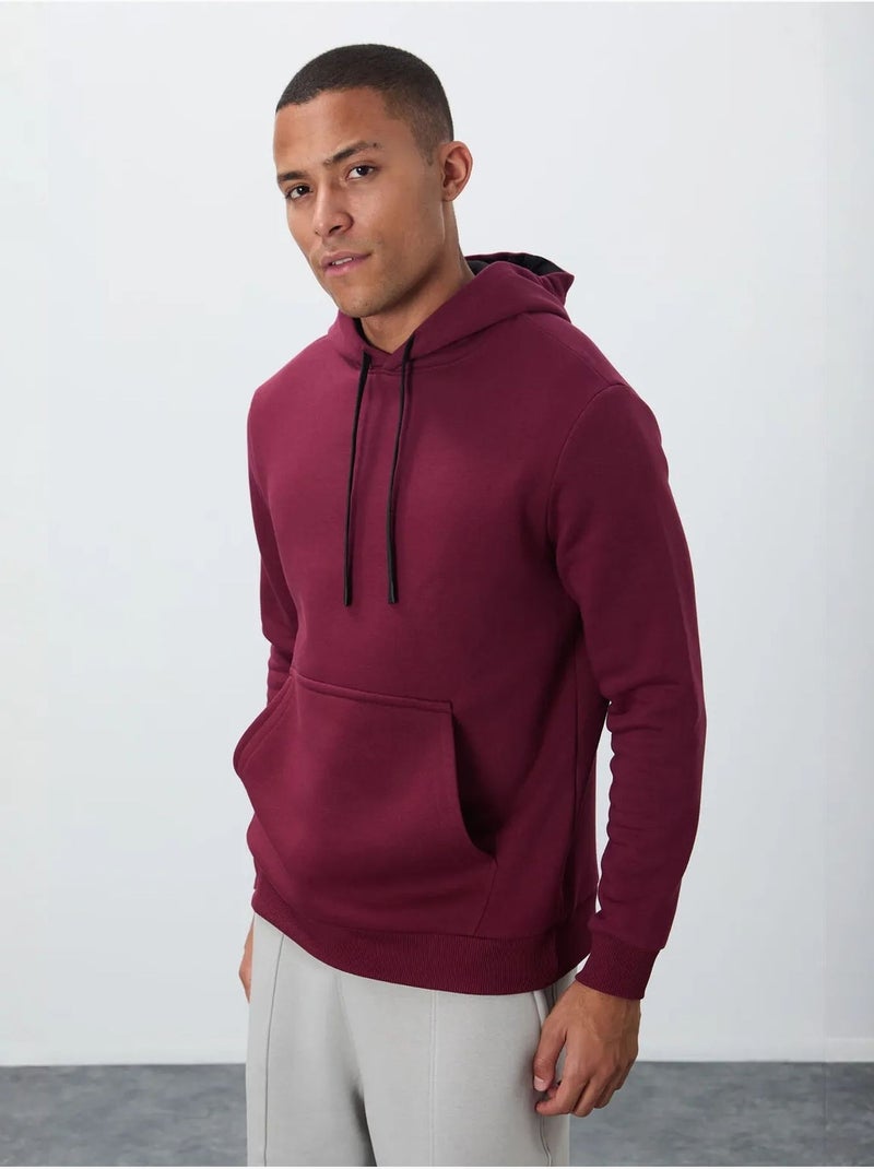 Tommy sweat à capuche homme uni avec poche Rouge bordeaux - Kiabi
