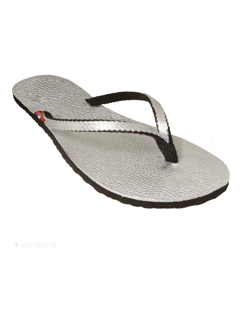 Tong collection BB Cuir Argent - Kiabi