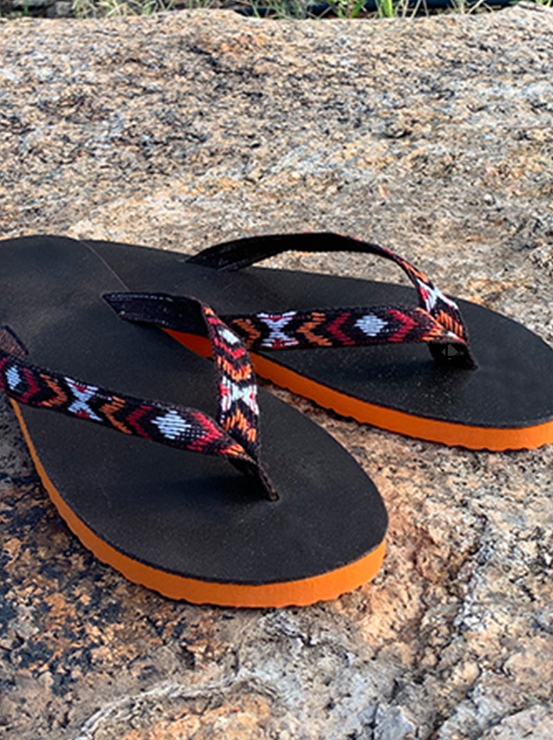 Tong collection MAYA Cuir Marron chocolat - Kiabi