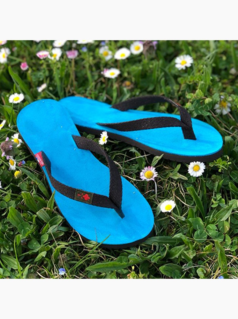 Tong collection MOOREA Cuir Bleu turquoise - Kiabi