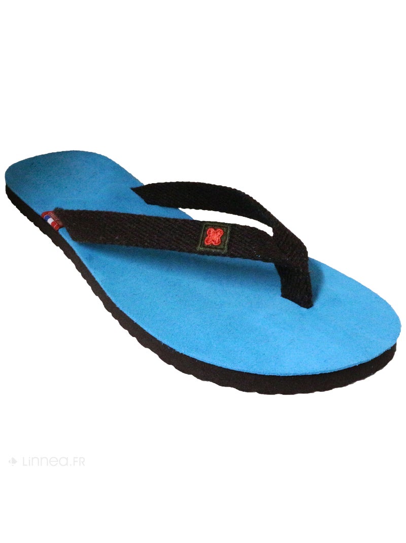 Tong collection MOOREA Cuir Bleu turquoise - Kiabi