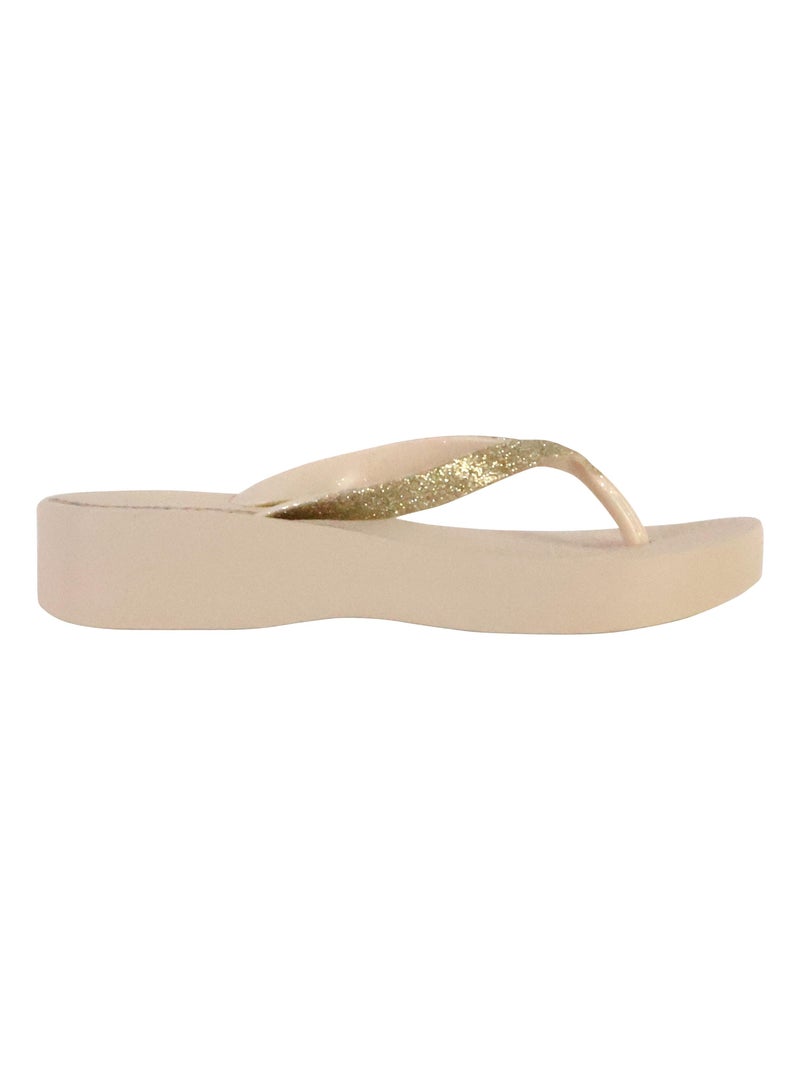 Tong Compensées à Enfiler Ipanema Mesh Chic Plat Beige - Kiabi