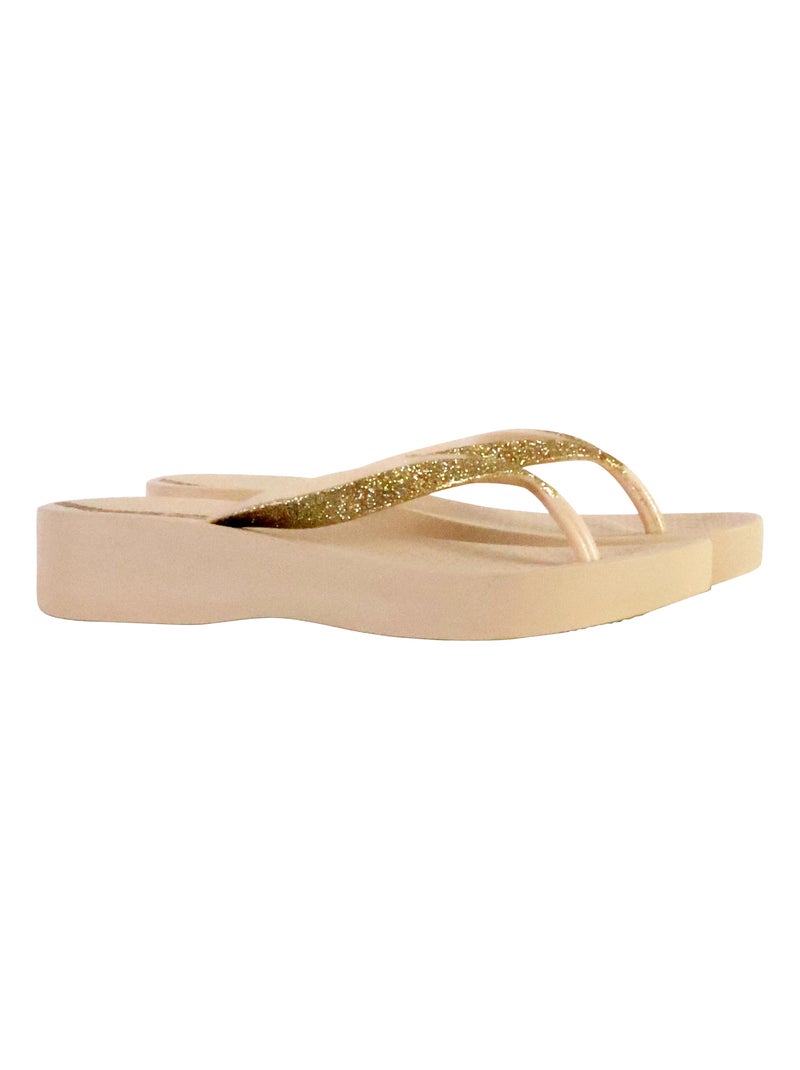 Tong Compensées à Enfiler Ipanema Mesh Chic Plat Beige - Kiabi