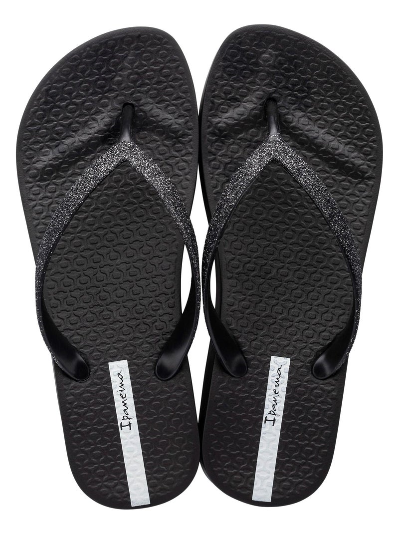 Tong Compensées à Enfiler Ipanema Mesh Chic Plat Noir - Kiabi
