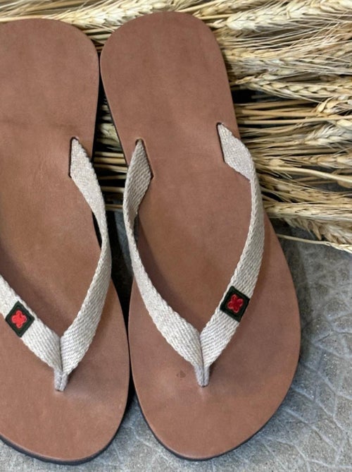 Tong cuir tanage végétal collection TIARE - Kiabi
