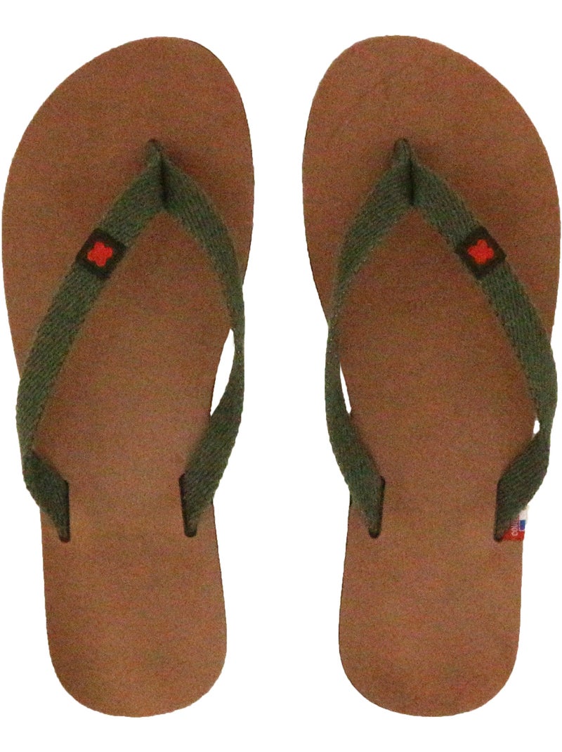 Tong cuir tanage végétal collection TIARE Vert - Kiabi